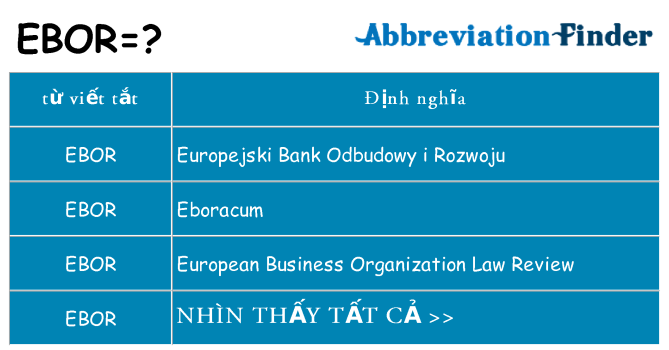 ebor hiện những gì đứng cho