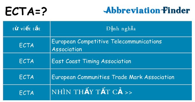 ecta hiện những gì đứng cho