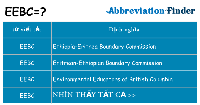 eebc hiện những gì đứng cho