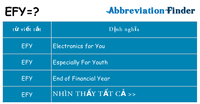 efy hiện những gì đứng cho