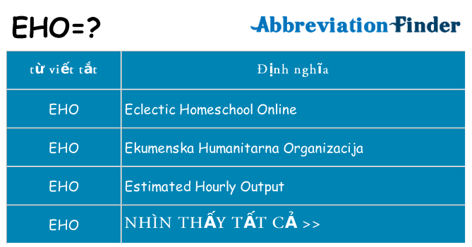 eho hiện những gì đứng cho