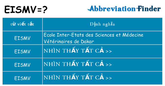 eismv hiện những gì đứng cho
