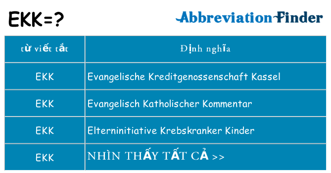 ekk hiện những gì đứng cho