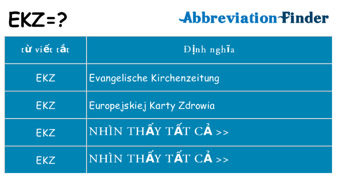 ekz hiện những gì đứng cho