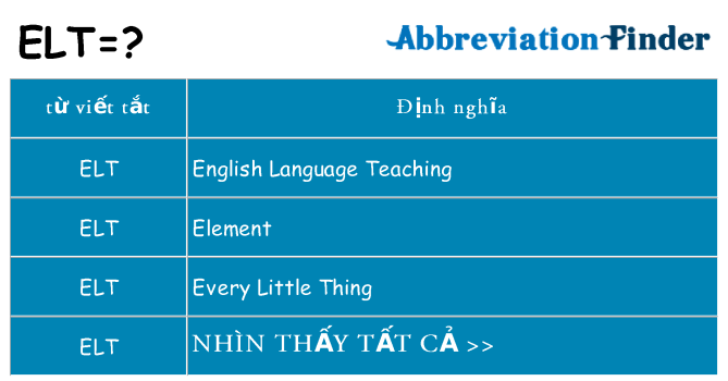 elt hiện những gì đứng cho