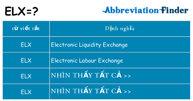 elx hiện những gì đứng cho