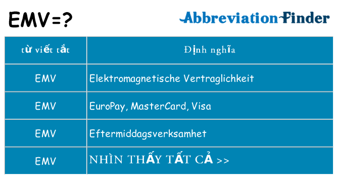 emv hiện những gì đứng cho
