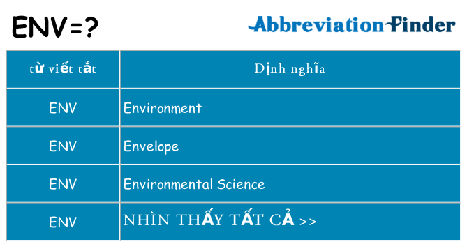env hiện những gì đứng cho