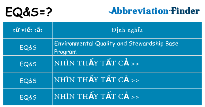 eqs hiện những gì đứng cho