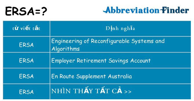 ersa hiện những gì đứng cho