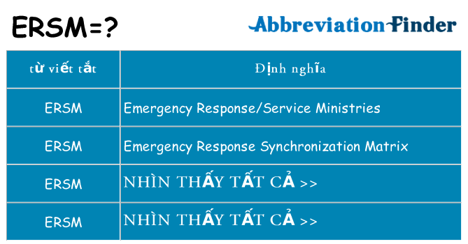 ersm hiện những gì đứng cho