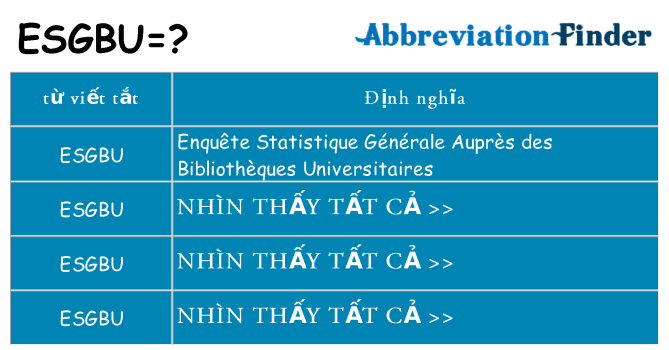 esgbu hiện những gì đứng cho