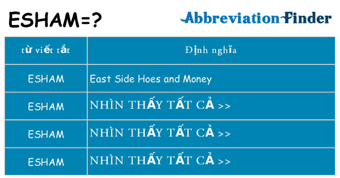 esham hiện những gì đứng cho