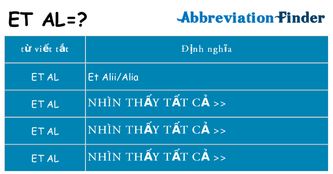 et-al hiện những gì đứng cho