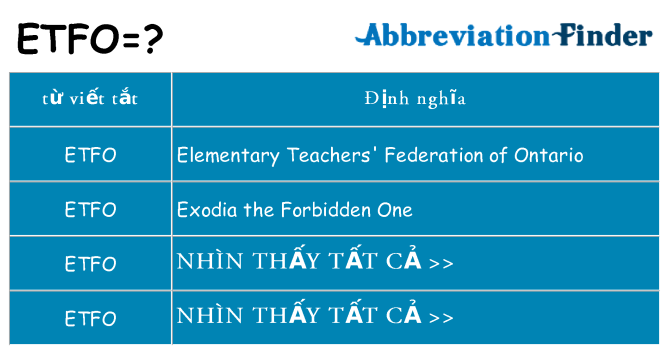 etfo hiện những gì đứng cho