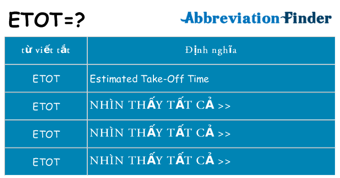 etot hiện những gì đứng cho