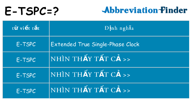 e-tspc hiện những gì đứng cho