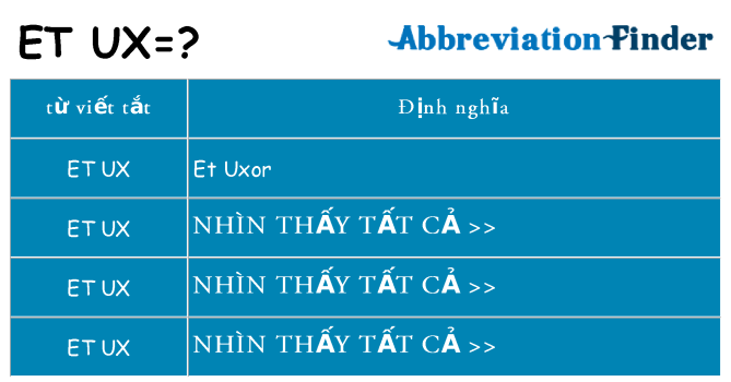 et-ux hiện những gì đứng cho