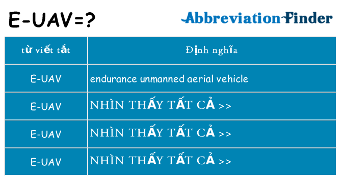 e-uav hiện những gì đứng cho