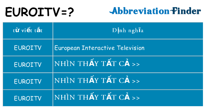euroitv hiện những gì đứng cho