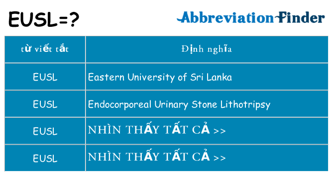eusl hiện những gì đứng cho