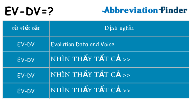 ev-dv hiện những gì đứng cho