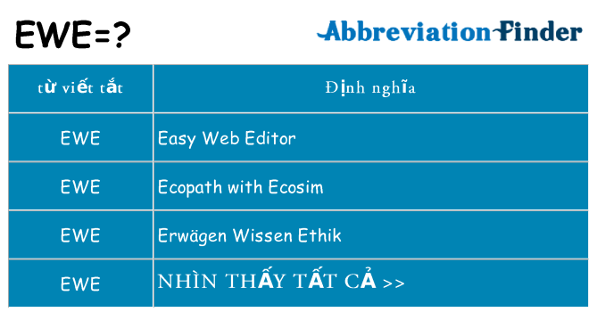 ewe hiện những gì đứng cho
