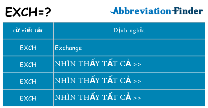 exch hiện những gì đứng cho