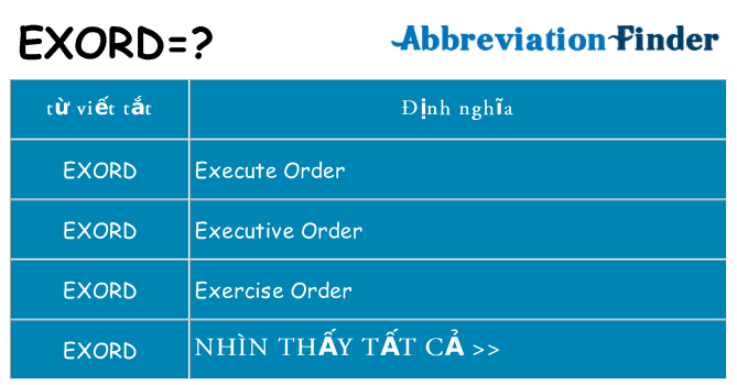 exord hiện những gì đứng cho