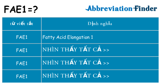 fae1 hiện những gì đứng cho