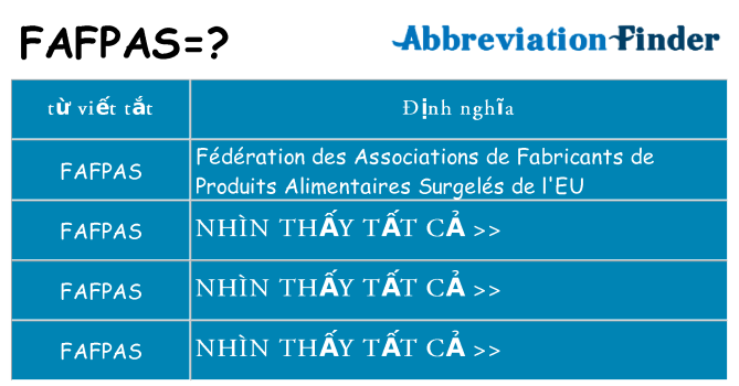 fafpas hiện những gì đứng cho