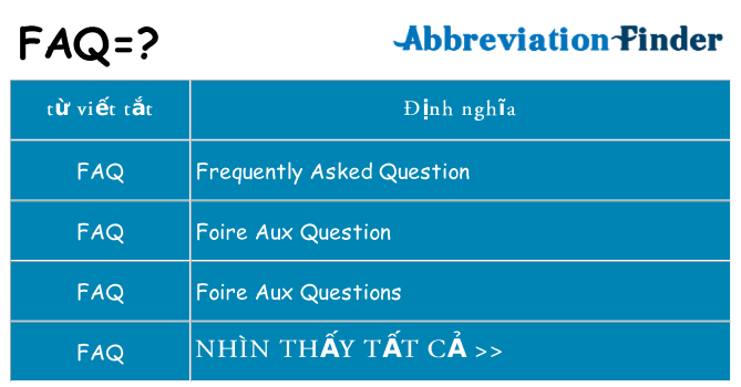 faq hiện những gì đứng cho