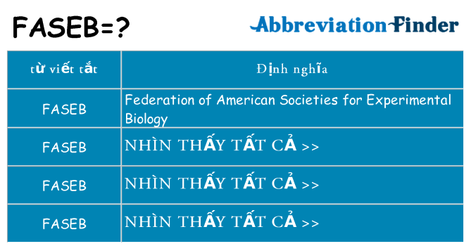 faseb hiện những gì đứng cho