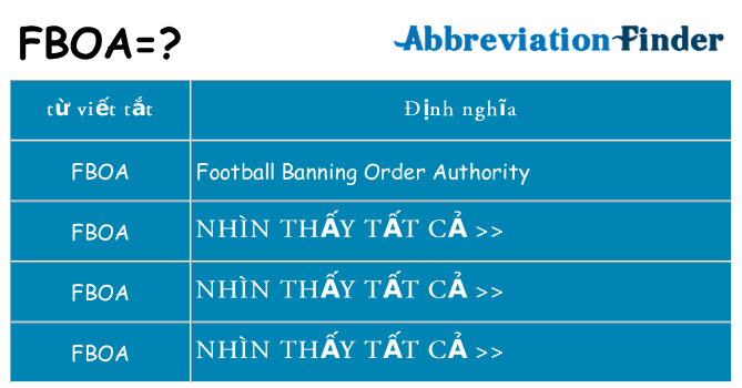 fboa hiện những gì đứng cho