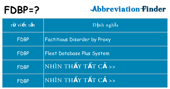 fdbp hiện những gì đứng cho