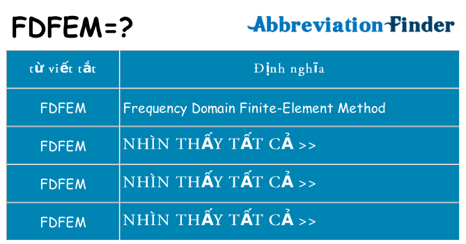 fdfem hiện những gì đứng cho