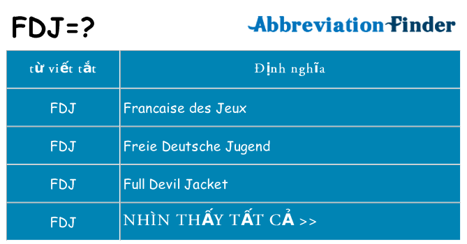 fdj hiện những gì đứng cho