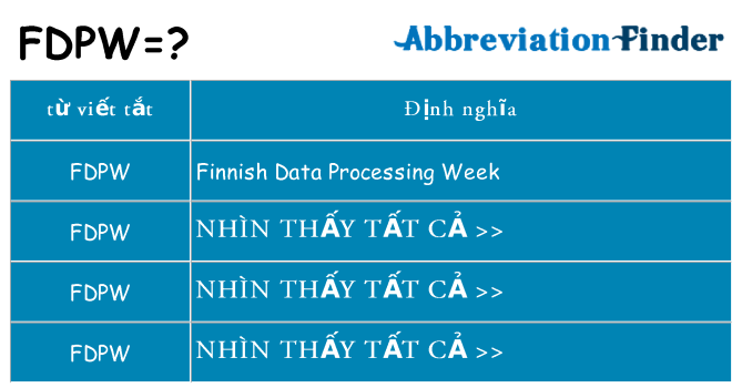 fdpw hiện những gì đứng cho