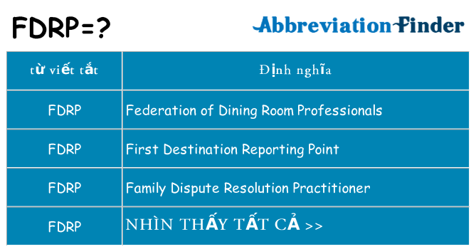 fdrp hiện những gì đứng cho