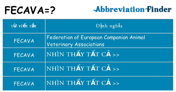 fecava hiện những gì đứng cho
