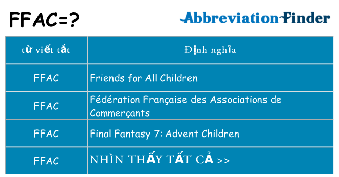 ffac hiện những gì đứng cho