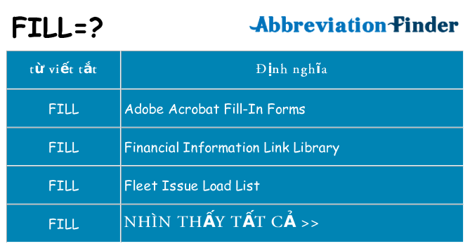 fill hiện những gì đứng cho