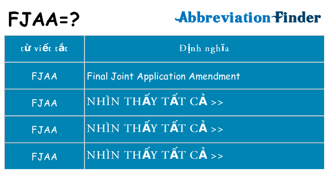 fjaa hiện những gì đứng cho