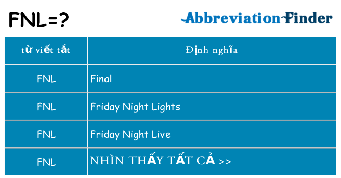 fnl hiện những gì đứng cho