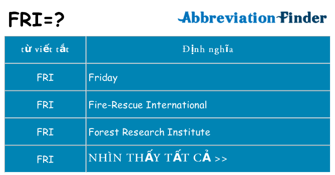 fri hiện những gì đứng cho