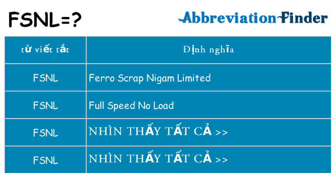 fsnl hiện những gì đứng cho