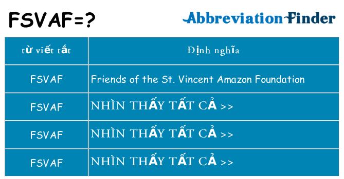 fsvaf hiện những gì đứng cho