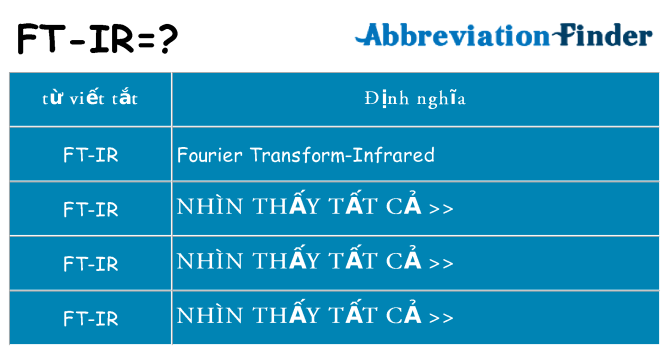 ft-ir hiện những gì đứng cho
