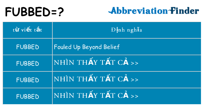 fubbed hiện những gì đứng cho