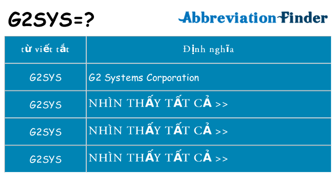 g2sys hiện những gì đứng cho